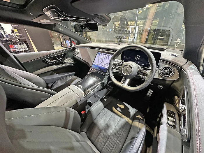 Mercedes-Benz EQS interior with MBUX display